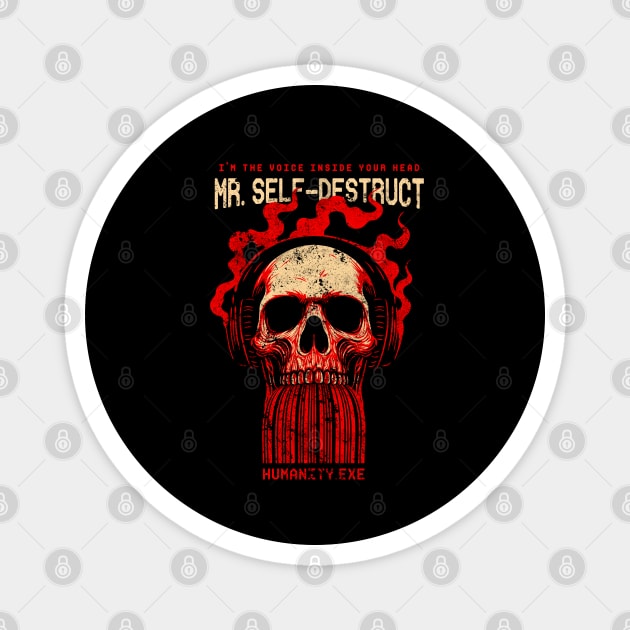 Mr. SELF-DESTRUCT Magnet by artslaves